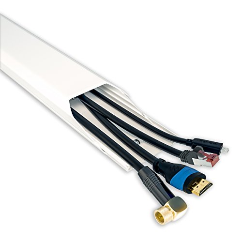 deleyCON Canaleta Universal para Cables y Líneas Aluminio de Primera Calidad Longitud 50cm Ancho 6cm Altura 2cm - Blanco
