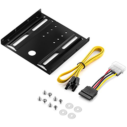 deleyCON Marco de Montaje para Discos Duros de 2,5" SSD en el Adaptador de 3,5" Caddies Marco de Montaje Apoyo Carriles Incluyendo Tornillos deleyCON Marco de Montaje para Discos Duros de 2,5" SSD en el Adaptador de 3,5" Caddies Marco de Montaje Apoyo Carriles Incluyendo Tornillos