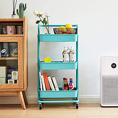 Delgeo Carrito con Bloquear Ruedas, Carrito Auxiliar con 3 Nivel para la Cocina,baño, Dormitorio de Almacenamiento(Verde) Delgeo Carrito con Bloquear Ruedas, Carrito Auxiliar con 3 Nivel para la Cocina,baño, Dormitorio de Almacenamiento(Verde)