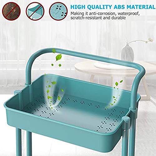 Delgeo Carrito con Bloquear Ruedas, Carrito Auxiliar con 3 Nivel para la Cocina,baño, Dormitorio de Almacenamiento(Verde) Delgeo Carrito con Bloquear Ruedas, Carrito Auxiliar con 3 Nivel para la Cocina,baño, Dormitorio de Almacenamiento(Verde)