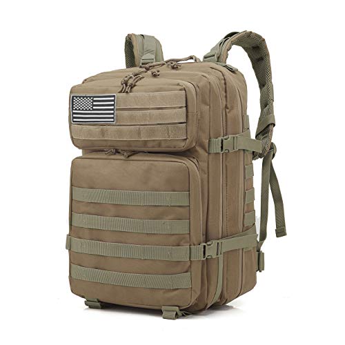 Delgeo Mochila Táctica 45L Gran Capacidad Múltiples Bolsillos Mochila Crossfit Nylon 900D Impermeable Robusto Mochila para Hombre y Mujer Mochila Senderismo, Acampada, Montañismo - Caqui Delgeo Mochila Táctica 45L Gran Capacidad Múltiples Bolsillos Mochila Crossfit Nylon 900D Impermeable Robusto Mochila para Hombre y Mujer Mochila Senderismo, Acampada, Montañismo - Caqui