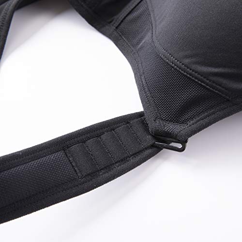 DELIMIRA Mujer Sujetador Deportivo Talla Grande de Alto Impacto Copas Moldeadas con Aros Negro 95D DELIMIRA Mujer Sujetador Deportivo Talla Grande de Alto Impacto Copas Moldeadas con Aros Negro 95D