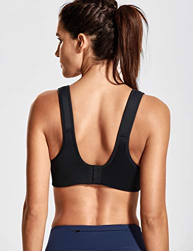 DELIMIRA Mujer Sujetador Deportivo Talla Grande de Alto Impacto Copas Moldeadas con Aros Negro 95D DELIMIRA Mujer Sujetador Deportivo Talla Grande de Alto Impacto Copas Moldeadas con Aros Negro 95D