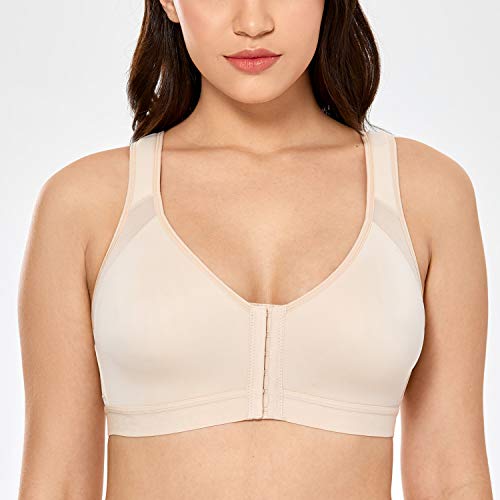 DELIMIRA - Sujetador Corrector de Postura con Soporte de Espalda en X para Mujer Gris Pardo 95C DELIMIRA - Sujetador Corrector de Postura con Soporte de Espalda en X para Mujer Gris Pardo 95C