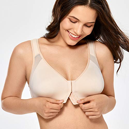 DELIMIRA - Sujetador Corrector de Postura con Soporte de Espalda en X para Mujer Gris Pardo 95C DELIMIRA - Sujetador Corrector de Postura con Soporte de Espalda en X para Mujer Gris Pardo 95C