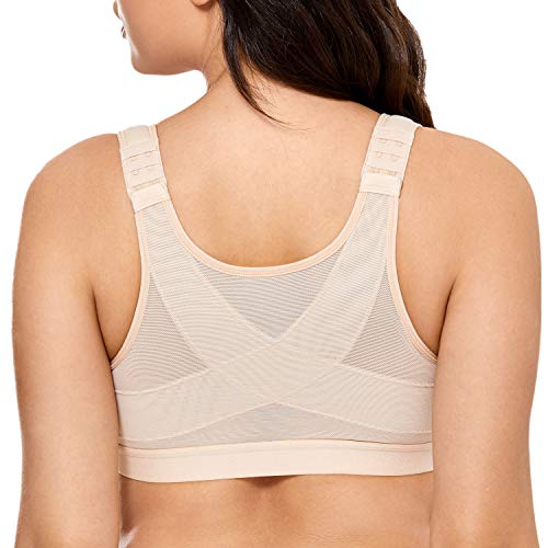 DELIMIRA - Sujetador Corrector de Postura con Soporte de Espalda en X para Mujer Gris Pardo 95C DELIMIRA - Sujetador Corrector de Postura con Soporte de Espalda en X para Mujer Gris Pardo 95C