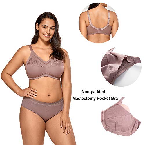 DELIMIRA - Sujetador de Copa Completa sin Aros y Relleno para Posoperatorio para Mujer Mochaccino 95B DELIMIRA - Sujetador de Copa Completa sin Aros y Relleno para Posoperatorio para Mujer Mochaccino 95B