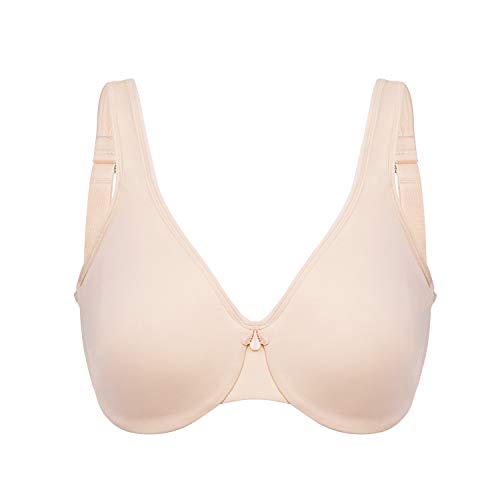 DELIMIRA - Sujetador Reductor Copa Completa con Aros Minimizador para Mujer Beige 90D