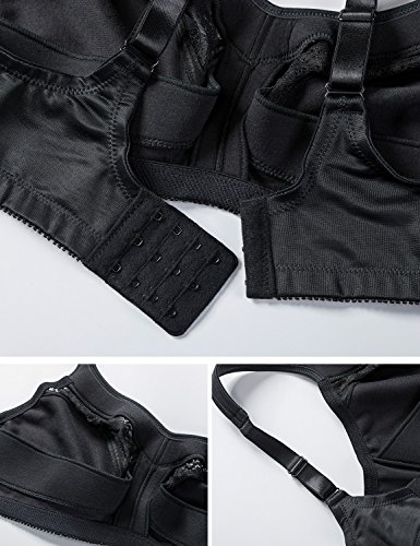 DELIMIRA - Sujetador Reductor sin Aros Encaje para Tallas Grandes para Mujer Negro 105G DELIMIRA - Sujetador Reductor sin Aros Encaje para Tallas Grandes para Mujer Negro 105G