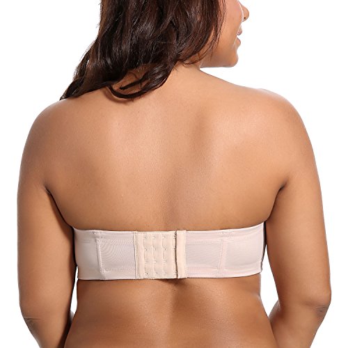 DELIMIRA - Sujetador sin Tirantes Tallas Grandes Push Up de Silicona para Mujer Beige 110E DELIMIRA - Sujetador sin Tirantes Tallas Grandes Push Up de Silicona para Mujer Beige 110E