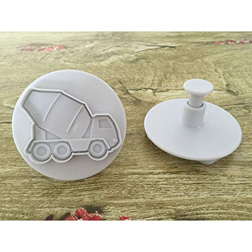 Demarkt Camión Fondant Troquelado Molde de Silicona Calidad Moldes de Proteínas Tartas Grandes, Antiadherentes Para Fiestas de Cumpleaños 5.8Cm*3.9Cm 4PCS