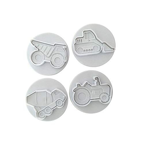 Demarkt Camión Fondant Troquelado Molde de Silicona Calidad Moldes de Proteínas Tartas Grandes, Antiadherentes Para Fiestas de Cumpleaños 5.8Cm*3.9Cm 4PCS