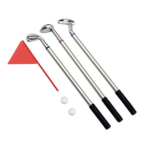 Demason Juego de Bolígrafos para Club de Golf, Mini Set de Palo de Golf, Regalo para Aficionados de Golf, Entretenimiento de Oficina, 3 Palos de Bolígrafo de Golf, con Una Bandera Pequeña y 2 Pelotas Demason Juego de Bolígrafos para Club de Golf, Mini Set de Palo de Golf, Regalo para Aficionados de Golf, Entretenimiento de Oficina, 3 Palos de Bolígrafo de Golf, con Una Bandera Pequeña y 2 Pelotas