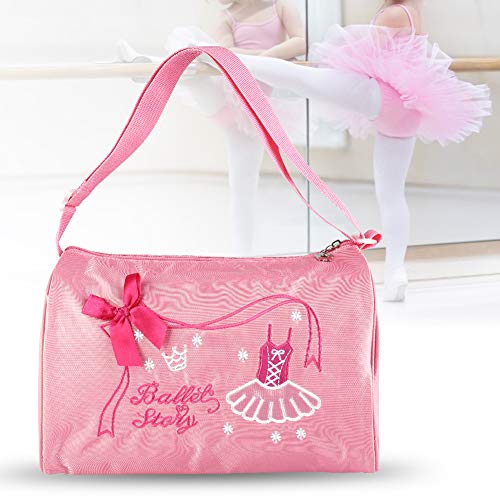 Demeras Bolso de Ballet para niños, Bolso de Mano Bordado de Ballet Personalizado para Zapatos de Baile y Vestido de Ballet Bolso de Hombro de Ballet Rosa/Morado(Rosado)