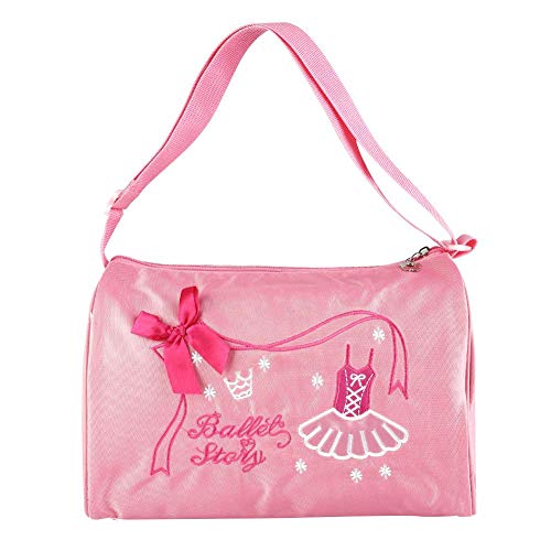 Demeras Bolso de Ballet para niños, Bolso de Mano Bordado de Ballet Personalizado para Zapatos de Baile y Vestido de Ballet Bolso de Hombro de Ballet Rosa/Morado(Rosado)