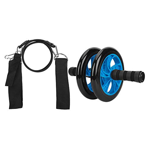 Demeras Ejercitador Abdominal de Entrenamiento con Rodillo de Fitness de Calidad con Correa de tracción, Equipo de Entrenamiento Muscular doméstico para Fitness Deportivo(Azul)