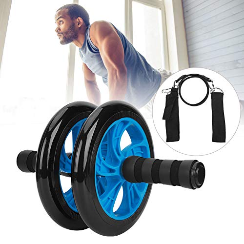 Demeras Ejercitador Abdominal de Entrenamiento con Rodillo de Fitness de Calidad con Correa de tracción, Equipo de Entrenamiento Muscular doméstico para Fitness Deportivo(Azul)