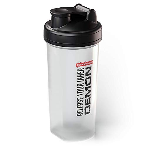 Demon Labz Shaker - Botella Agitadora de Proteínas de 600ml, Sin Fugas y sin BPA - Perfecto para Batidos de Proteínas y Bebidas de Suplementos