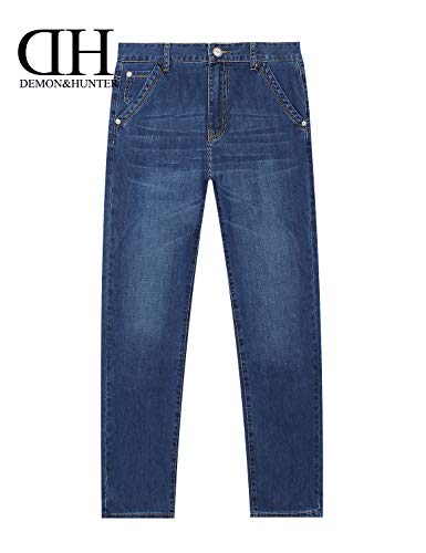 Demon&Hunter 809 Series Hombre Loose Fit Relaxed Ancho Pantalones Vaqueros DH8009(38)
