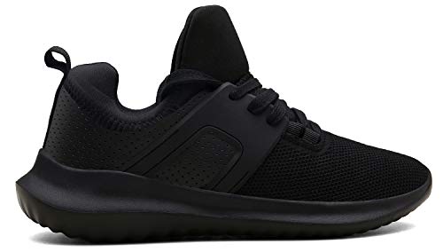 DENGBOSN Zapatillas Running para Hombre Mujer Fitness Zapatos Deportivas Ligero Sneakers Gimnasio Aire Libre y Deporte XZ666-black1-EU42