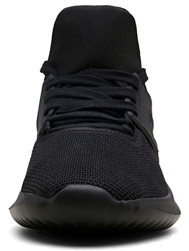 DENGBOSN Zapatillas Running para Hombre Mujer Fitness Zapatos Deportivas Ligero Sneakers Gimnasio Aire Libre y Deporte XZ666-black1-EU42