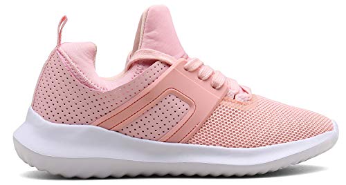 DENGBOSN Zapatillas Running para Hombre Mujer Fitness Zapatos Deportivas Ligero Sneakers Gimnasio Aire Libre y Deporte XZ666-pink1-EU40