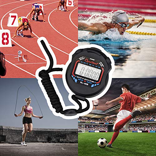 Deportes Cronómetro Digital portátil cronómetro y silbatos de Acero Inoxidable electrónico Multifuncional cronómetro LCD Deporte Cronómetro para Fútbol Baloncesto Correr Natación Fitness y Más