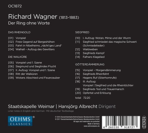 Der Ring ohne Worte - Extraits de la version orchestrale de l'Anneau du Nibelung Der Ring ohne Worte - Extraits de la version orchestrale de l'Anneau du Nibelung