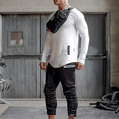 Derrick Aled(k) zhuke Camisa Deportiva para Hombre Camiseta De Manga Larga De Secado RáPido Top SóLido Gimnasio Fitness Correr Entrenamiento Jersey Ejercicio Muscular Camiseta EláStica OtoñO Invierno