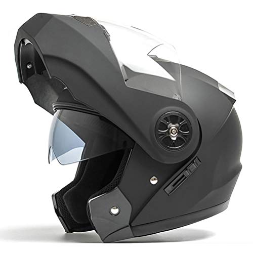 Desconocido Casco integral de motocicleta de doble visera Modular Flip Up Sun Shield Cascos de moto Cascos modulares para hombre de motocicleta ciclomotor