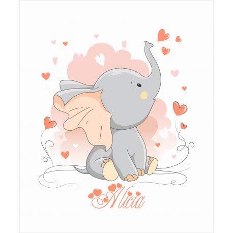 Desconocido Estor Iroa Digital Personalizable Elefante Alicia ¡ESTORES ENROLLABLES TRANSLUCIDOS Personalizado con Nombre! (110X230, Tejido Screen)