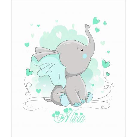 Desconocido Estor Iroa Digital Personalizable Elefante Alicia ¡ESTORES ENROLLABLES TRANSLUCIDOS Personalizado con Nombre! (110X230, Tejido Screen)