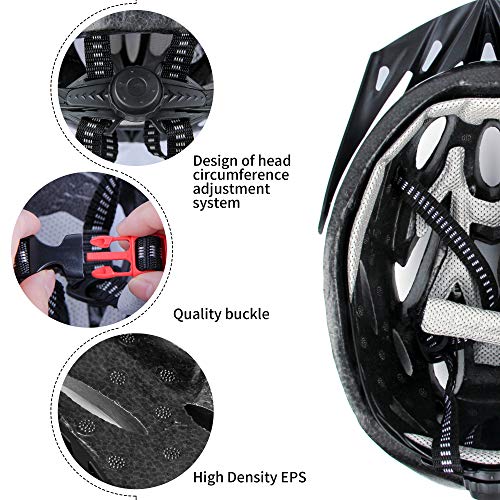 DesignSter Casco Bicicleta Unisex Adulto Unisexo Ajustable 57-63 cm con Visera y Forro Desmontable Especializado para Ciclismo de Montaña Motocicleta DesignSter Casco Bicicleta Unisex Adulto Unisexo Ajustable 57-63 cm con Visera y Forro Desmontable Especializado para Ciclismo de Montaña Motocicleta
