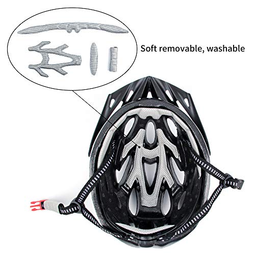 DesignSter Casco Bicicleta Unisex Adulto Unisexo Ajustable 57-63 cm con Visera y Forro Desmontable Especializado para Ciclismo de Montaña Motocicleta