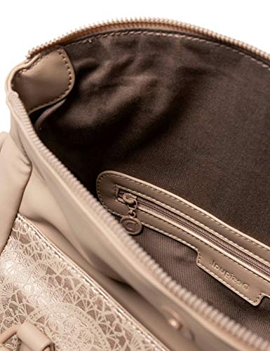 Desigual Bolso de mujer Bols_cittadina Loverty con asas, 14 x 24 x 33 cm, color Dorado, talla 14x24x33 cm (B x H x T) Desigual Bolso de mujer Bols_cittadina Loverty con asas, 14 x 24 x 33 cm, color Dorado, talla 14x24x33 cm (B x H x T)
