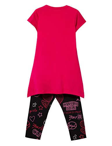 Desigual Girl Knit T-Shirt Short Sleeve (Pack_Papaya) Camiseta, Rojo (Pink Fuschia 3022), 128 (Talla del Fabricante: Medium) para Niñas