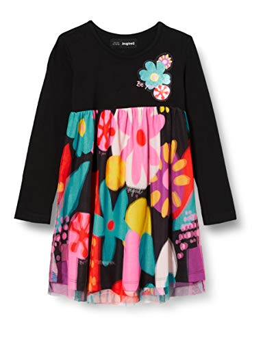 Desigual Vest_córdoba Vestido Casual, Black, 9/10 para Niñas