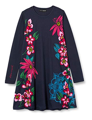 Desigual Vest_Wildflower Vestido Casual, Blue, 11/12 para Niñas