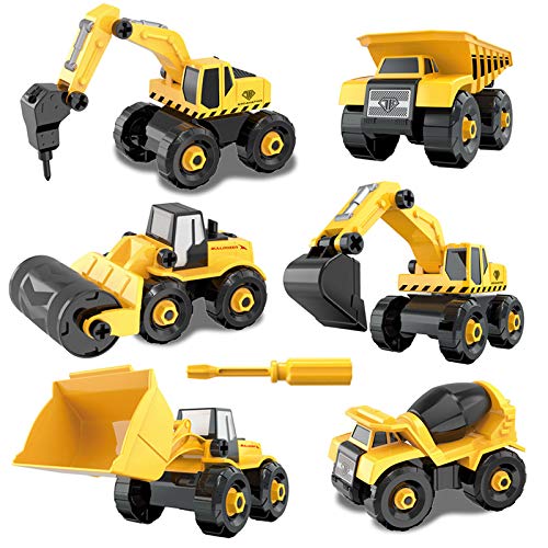 Desmontar y Ensamblarde Vehículo de Construcciones Juguete Excavadora, 6 Camiones en 1 con herramientas para Niño y Niña de 3 Años Desmontar y Ensamblarde Vehículo de Construcciones Juguete Excavadora, 6 Camiones en 1 con herramientas para Niño y Niña de 3 Años