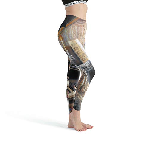 Dessionop Leggings de yoga de cintura alta para mujer, estilo vintage, piano de gato, impresión artística, medias tubulares blanco XL Dessionop Leggings de yoga de cintura alta para mujer, estilo vintage, piano de gato, impresión artística, medias tubulares blanco XL
