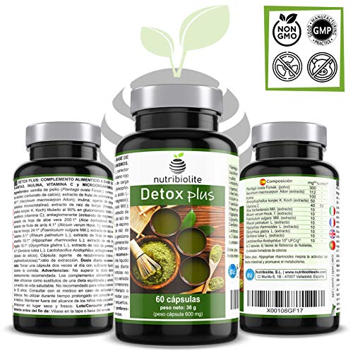 Detox Plus - Complemento alimentício natural con 13 ingredientes para auxiliar en el proceso depurativo natural del cuerpo