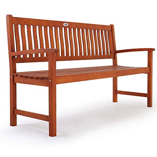 Deuba Banco de jardín "Maxima" resistente de madera de Eucalipto 3 plazas 152x55x90cm interior exterior Jardín Terraza Deuba Banco de jardín "Maxima" resistente de madera de Eucalipto 3 plazas 152x55x90cm interior exterior Jardín Terraza