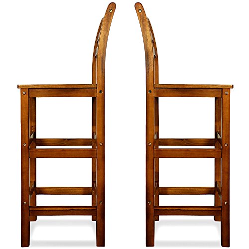 Deuba Set de 2 Taburetes de Bar Altos con Respaldo de Madera de Acacia 40,5x36x110cm sillas de Barra rústico salón Cocina Deuba Set de 2 Taburetes de Bar Altos con Respaldo de Madera de Acacia 40,5x36x110cm sillas de Barra rústico salón Cocina
