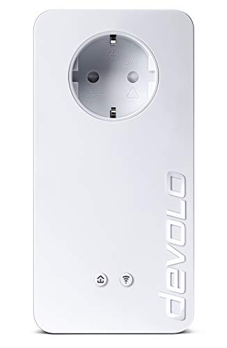 devolo dLAN 1200+ WiFi ac (1200 Mbit/s WLAN ac, 2,4 y 5 GHz a la vez, 2 puertos LAN, 1 adaptador Powerline, ideal para juegos online y streaming en alta definición, adaptador de red PLC, WiFi Move) color blanco