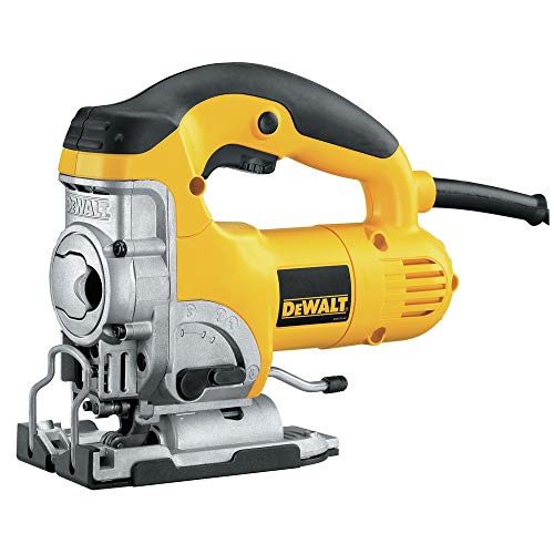 Dewalt DW331K-QS Sierra de calar 230V Electrónica con puño cerrado maletín, Negro y amarillo, EA