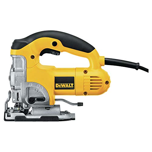 Dewalt DW331K-QS Sierra de calar 230V Electrónica con puño cerrado maletín, Negro y amarillo, EA