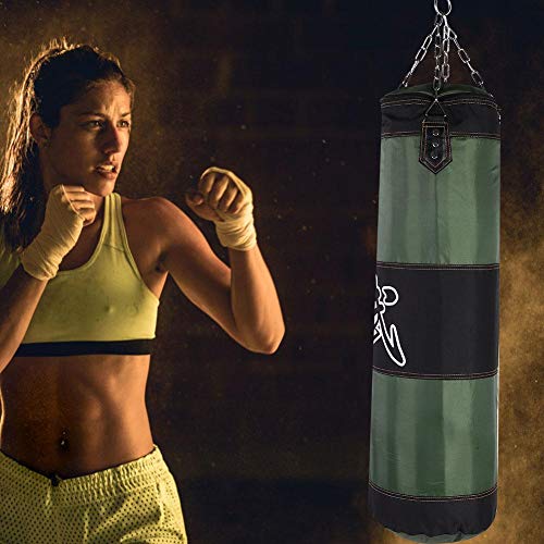 DEWIN Bolsa de Arena de Patada con Gancho de Boxeo de Entrenamiento vacío Saco de Arena de Pelea de Karate Saco de Arena de perforación, 4 tamaños Disponibles(1.2m-Verde)