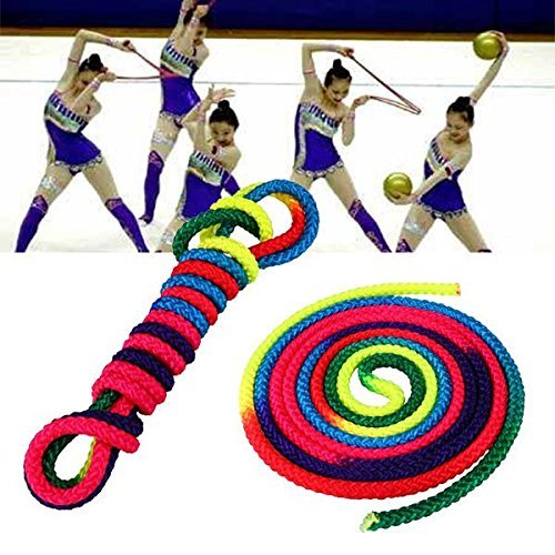 DEWIN Cuerda gimnástica - Arco Iris Color Gimnasia rítmica Cuerda sólida, Cuerda de Entrenamiento de competición
