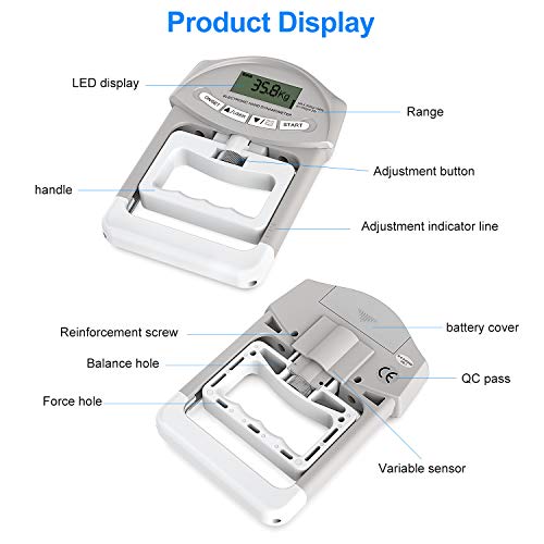 Deyard electrónica dinamómetro la Fuerza de Agarre de la Mano del medidor 90 kg / 200 lbs Margen de Capacidad