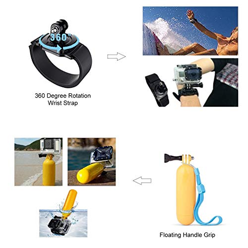 Deyard Kit de accesorios para GoPro Hero 9 GoPro Hero 8 Hero 7 Hero HD (2018) GoPro Hero 6 5 4 Hero Sesión Ajuste Xiaomi AKASO Victure Cámara de acción